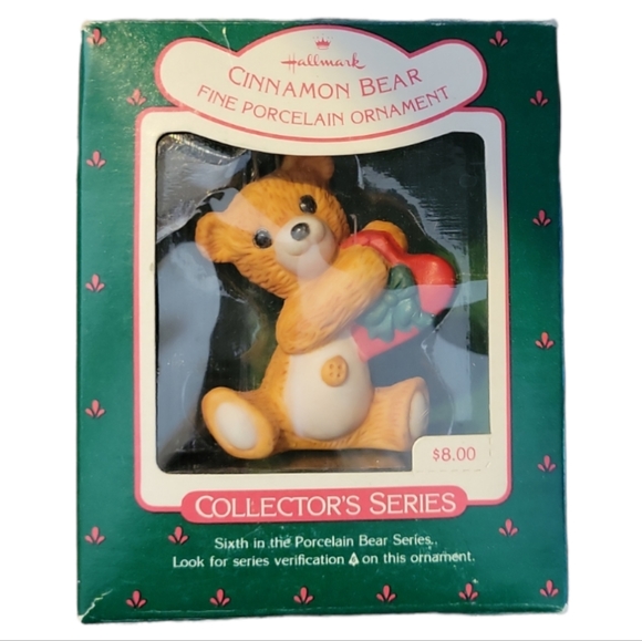 Vtg 1988 Hallmark 6th Collector's Series Keepsake Ornament Cinnamon Bear Heart - Picture 3 of 4